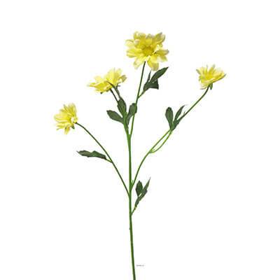 Marguerite artificielle en tige H 60 cm 4 têtes Jaune