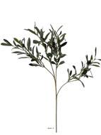 Branche d'olivier artificielle, 4 ramures, H 50 cm 6 olives factices