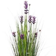 Lavande artificielle H 60 cm 470 brins 8 fleurs et herbes graminees
