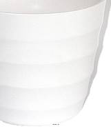 Pot en plastique blanc brillant cache pot H14 cm D16,50 cm Blanc neige
