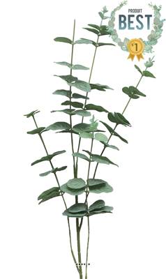 Eucalyptus artificiel en branche, 5 ramures, H 90 cm - BEST