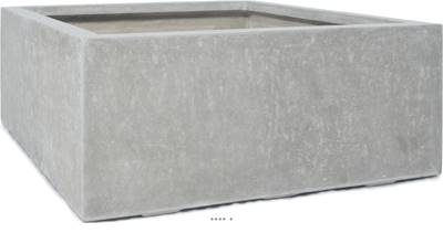 Bac fibres de verre/ composite 100 x100cm H40cm Ext. carré gris clair