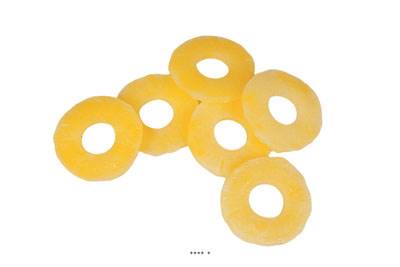 Tranche d Ananas artificiel en lot de 6 en Plastique soufflé D 80 mm