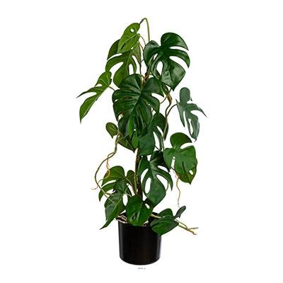 Superbe philo artificiel en pot sur tuteur effet bois H 64 cm