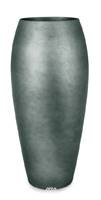 Bac résine synthétique et feuille d'argent Ø 37 cm H 80 cm Int. bullet métal anthracite
