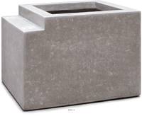 Base en fibres de ciment L 51 x l 59 cm H 43 cm Ext. banc dcoratif gris
