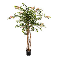 Bougainvillier artificiel tronc bois H 150 cm D 70 cm Creme Rose 