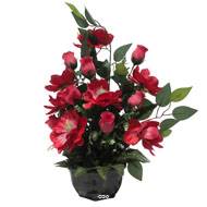 Vasque de Magnolia, bouton de rose, ficus pour la toussaint Rose fushia