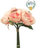 Bouquet de Pivoines artificielles 8 têtes D28cm H34cm Rose pâle - BEST
