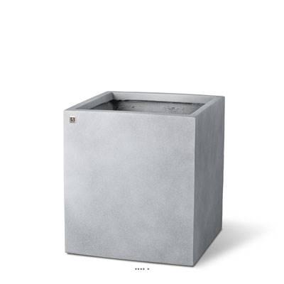 Bac fibres de verre et composite 40 x 40 cm H 44 cm Ext. cube gris clair