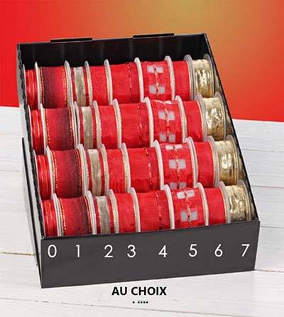 Ruban de Noel pour sapin et décoration 3 25mm à l'unité