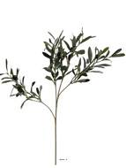 Branche d'olivier artificielle, 4 ramures, H 50 cm 6 olives factices