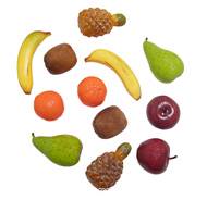 Fruits artificiels assortis, lot de 12, en Plastique soufflé taille normale