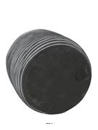 Pot Rib polyester bullet  H 8 cm, Ø 9 cm, Blanc-noir