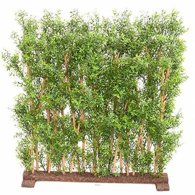 Haie d'eucalyptus artificiel sur socle pour extérieur H 110 cm L 105 cm