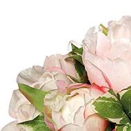 Bouquet de Pivoines & Carottes sauvages factice 7 fleurs H20cm Rose