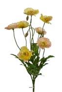 Pavots Coquelicots artificiels en piquet 7 fleurs H35 cm D25 cm Jaune