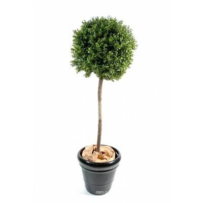 Buis boule artificiel H 140 cm D 50 cm Anti UV 2000H tronc naturel Int Ext en pot