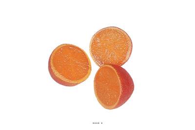 Demi Orange artificielle luxe en lot de 3 en Plastique soufflé D 65 mm