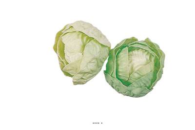 Laitue salade artificielle verte X 2 en Plastique soufflé D 100 mm