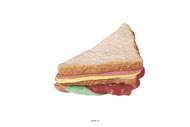 Demi Sandwich club artificiel en Plastique soufflé L 145x80 mm