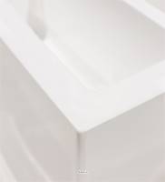 Bac fibres de verre robuste et revêtement gelcoat qualité marine 40 x 40 cm H 50 cm Ext. carré haut blanc glossy