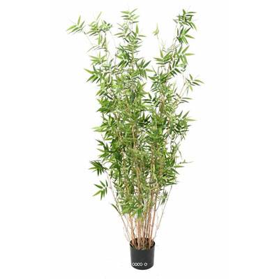 Bambou Oriental Artificiel cannes fines en pot H 100 cm D 35 cm Vert