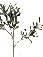 Branche d'olivier artificielle, 4 ramures, H 50 cm 6 olives factices