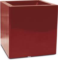 Bac fibres de verre robuste et revtement gelcoat qualit marine 80 x 80 cm H 80 cm Ext. cube rouge rubis