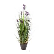 Lavande artificielle H 60 cm 470 brins 8 fleurs et herbes graminees