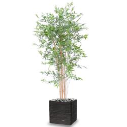 Bambou artificiel en pot special UV pour extrieur H 180 cm Vert