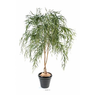 Saule haute qualité à 2 troncs en bois H 210 cm Vert été