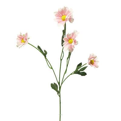 Marguerite artificielle en tige H 60 cm 4 têtes Rose