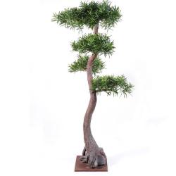 Bonsa Podocarpus Artificiel H 160 cm D 85 cm sur plaque
