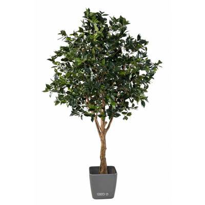 Arbre fruitier artificiel en pot H 280 cm feuillage dense Vert