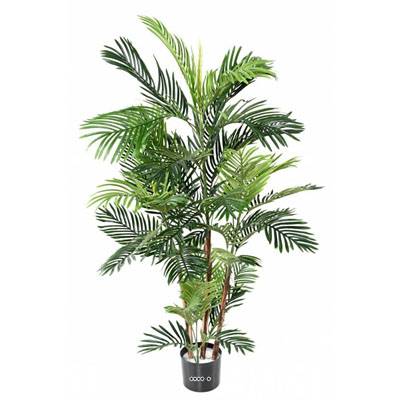 Joli palmier areca artificiel en pot multitroncs H 120 cm Vert