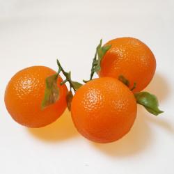 Orange artificielle avec feuilles en lot de 3 en plastique souffl