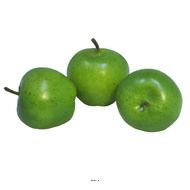 Pomme artificielle moyenne Verte X 3 en Plastique souffl H 65x75 mm