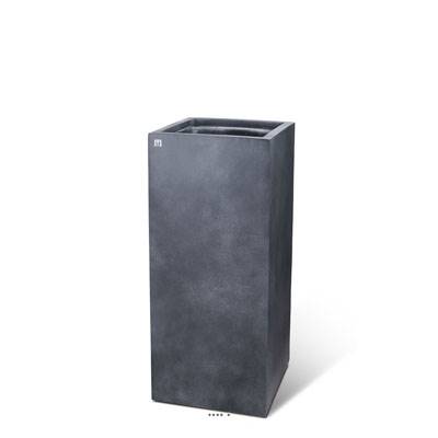 Bac fibres de verre 35x35cm H80cm Ext IF carré haut anthracite