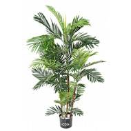 Joli palmier areca artificiel en pot multitroncs H 120 cm Vert