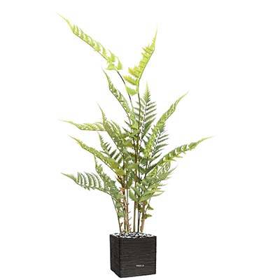 Fougère des bois artificielle en pot H 80 cm Vert