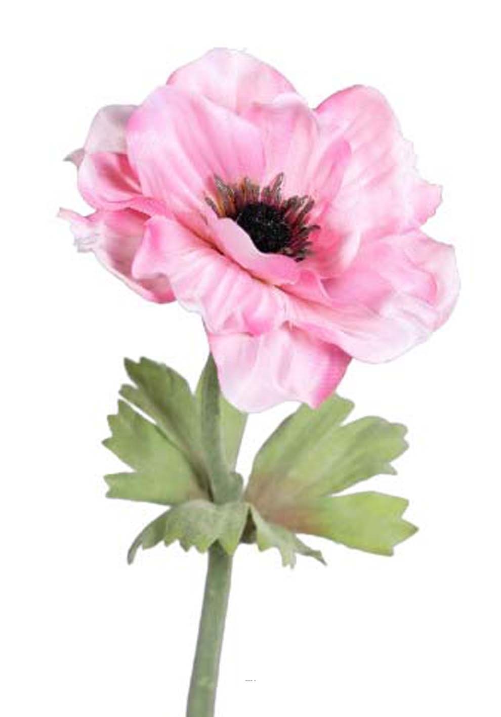 Anémone artificielle en tige H 35 cm superbe tete lumineuse Rose beauty