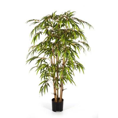 Bambou artificiel H 180 cm 1360 feuilles cannes moyennes en pot