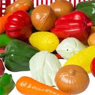 Panier de 27 légumes artificiels assortis en Plastique soufflé