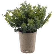 Herbe aromatique artificielle Thym H 21 cm pot carton D 20 cm