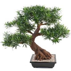 Bonsa Podocarpus Artificiel H 80 cm D 78 cm en pot