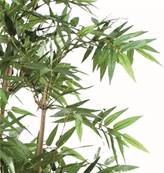 Bambou Oriental factice x9 moyenne feuille tissu pot H110cm D50cm Vert