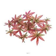 Feuilles d'erable artificielles en tissu Vertes et roses assorties 24 pcs