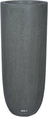 Bac teck et fibres de ciment Ø 50 cm H 125 cm Ext. bullet gris anthracite