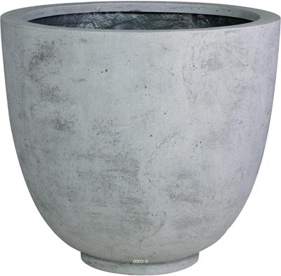 Bac en Polystone Landi Ext. Egg D 70 x H 60 cm Gris ciment